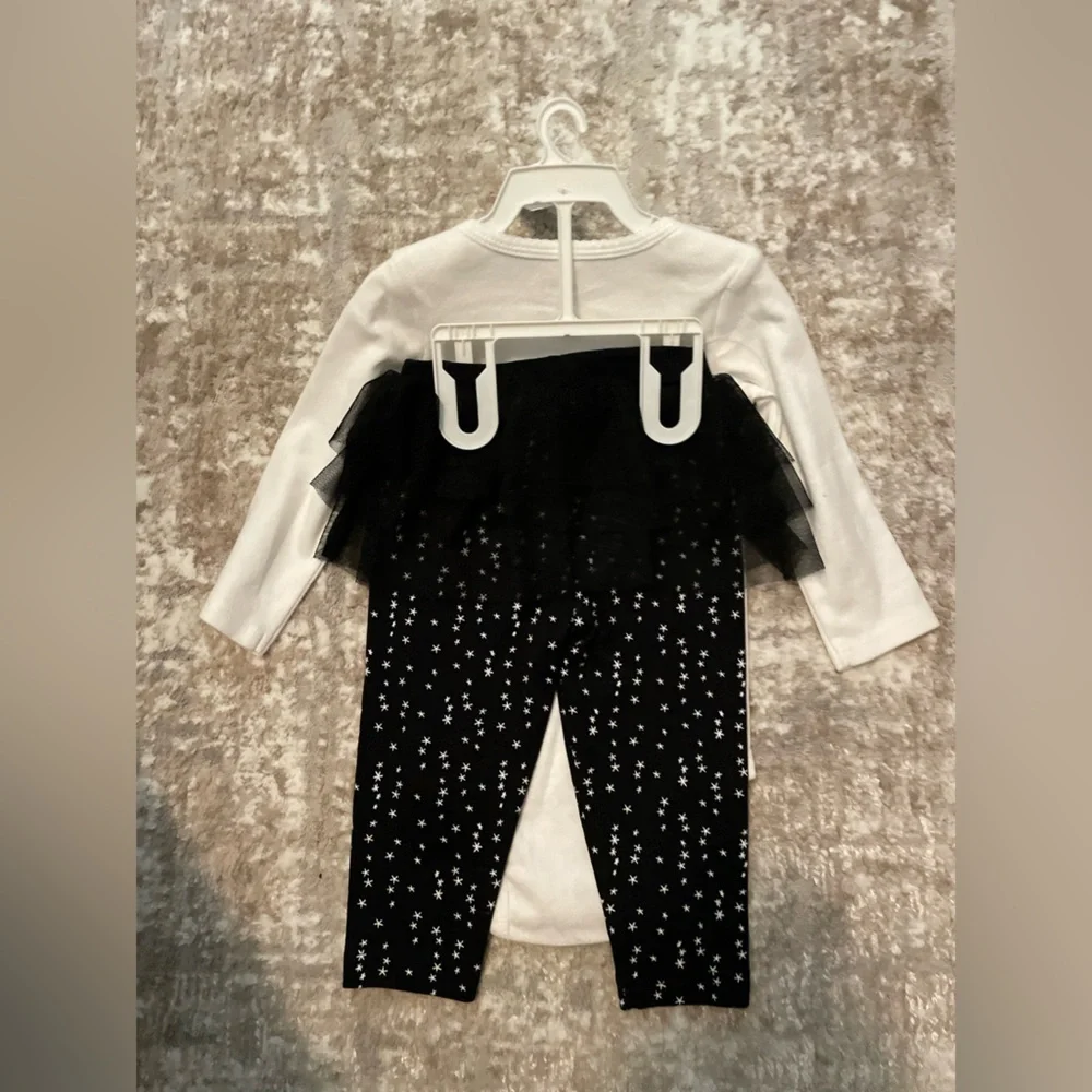 Carter's White and Black Ghost Bodysuit Set size 9M-NWT